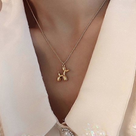 2022 Valp Teddybjørn Anheng Halskjede Flettet Slangekjede Hund Anim