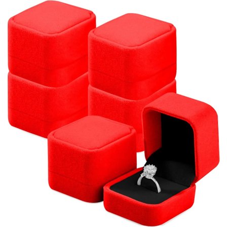 Smyckeskrin Presentförpackningar Halsband Örhänge Ring Presentask Sammetsring Ask, 6 Pack Sammet Smyckeskrin Ring Presentask Set, Singel Ring Ask 