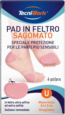 Tecniwork Pad In Feltro Sagomato 8,6x5cm 6 Pezzi