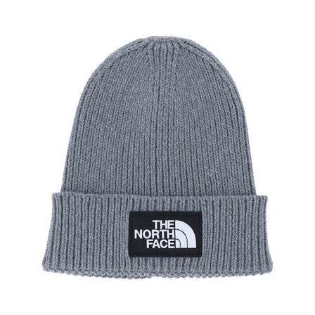 The North Face - Grå cuff Beanie - Kids Tnf Logo Box Beanie Cuff @ Hatstore