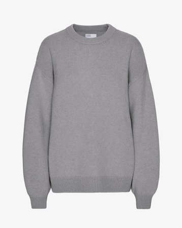 Oversized Merino Wool Crew - Heather Grey