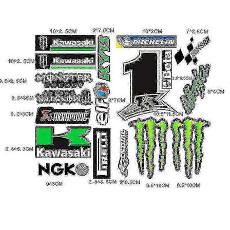 Racing Car Motorcykel Monster Energy Klistermærker Hjelm Dekaler Til Yamaha Honda Kawasaki Suzuki Tw