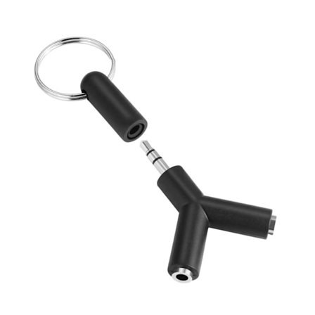 Universal Aux Splitter Adapter Key Ring Kuuntele 2 samanaikaisesti!