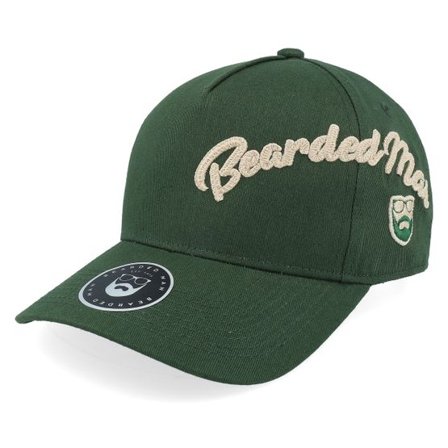 Bearded Man - Grön adjustable Keps - Side Arch 3d Logo Dark Green A-frame Adjustable @ Hatstore
