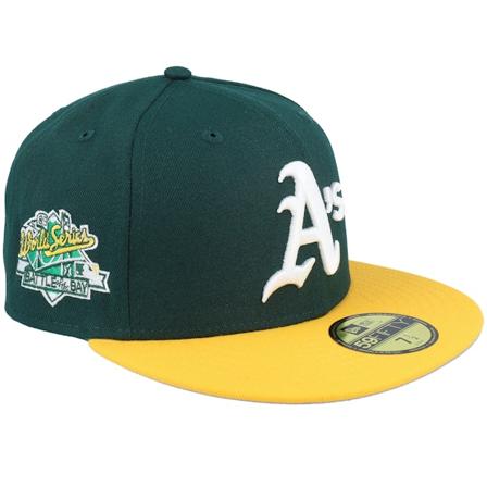 New Era - MLB Zwart fitted Cap - Oakland Athletics Summit 59FIFTY 89battle Yellow/Dark Green Fitted @ Hatstore