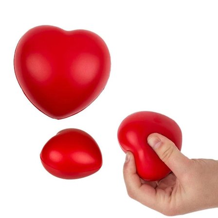 3-pak - Stressbold / Klemmebold - Hjerte - 6 cm-FA-