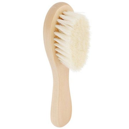 Hiuskampa Vauvan Pehmeä Villainen Kasvojen Puhdistusharja Luonnonpuukahva Hellävarainen Ihonhoitoharja S-koko