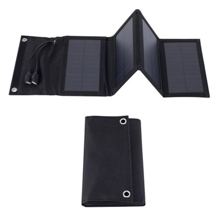 Fleksibel Solar Panel Power Bank 7W-SORT 7W-SORT