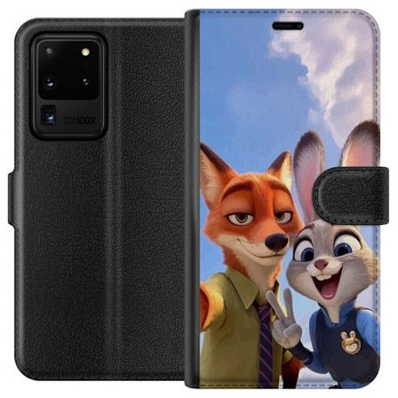 Kompatibelt Lommeboketui til Samsung Galaxy S20 Ultra Zootopia Nick og Judy Beste Venner