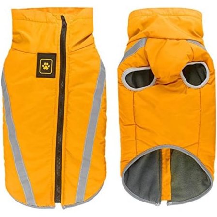 IC Vandtæt Hundejakke varm vinterjakke, tykke varme kæledyrsbeklædning, vandtæt hundevest til udendørs sport gul xxxl