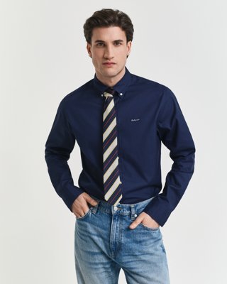 GANT - Pinpoint oxfordskjorte i regular fit til herre marine