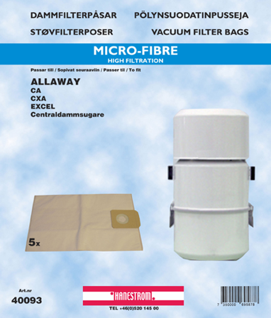 HANESTRÖM Dammsugarpåsar Hanestrom Allaway CA/CXA 5P 10liter