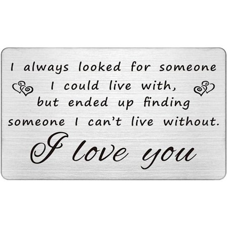 Stålplånbok Love Note Add-on, Graverade kort för män, Mini Love Notes