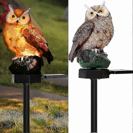 Trädgårdssollampor Utomhus Dekorativa Harts Uggla Solar LED-lampor Med Stake - Harts Uggla Solar LED Trädgårdslampor - Vattentäta