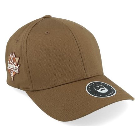 Bearded Man - Brun flexfit Keps - Sports Team Side Patch Wooly Brown Flexfit @ Hatstore