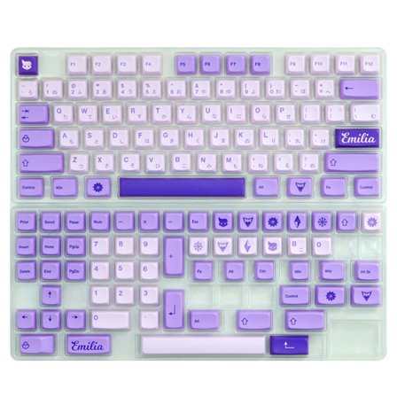 Novelty Dye Sub Keycaps PBT Purple Keycap for 134 Keys XDA Profile Mechanical