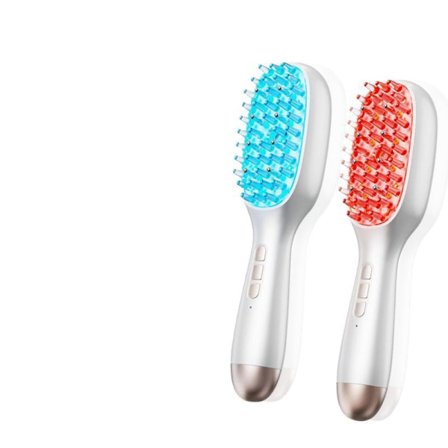 Engros Anti Hårtab Elektrisk Massage Kam Vibration LED Blå Rødt Lys Spray Applikator Elektrisk Hovedbundsmassage Kam