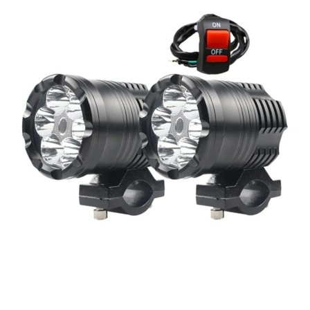 2stk Motorcykel LED Forlygte Tåge Lys Spotlygte