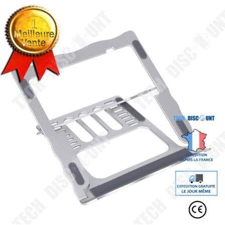 Bærbar computer støtte - TD - Sammenfoldelig - Aluminium - Sølv - Nem transport