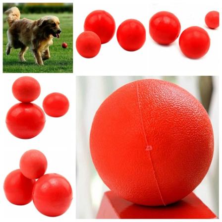 Uknuselig solid gummiball Husdyr katt Hundetrening Tyggeleke Rød L7cm Red L7cm
