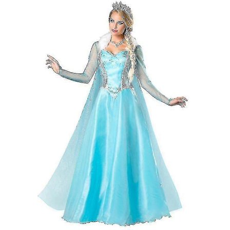 Frozen Voksen Kvinder Prinsesse Elsa Kostume Julekostume Fancy Dress Outfit