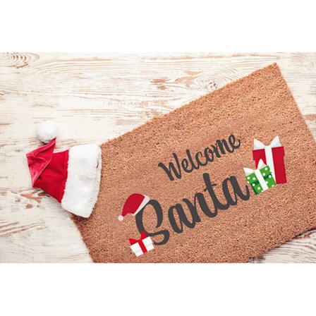 Out of the Blue Christmas Coconut Doormat - Welcome Santa