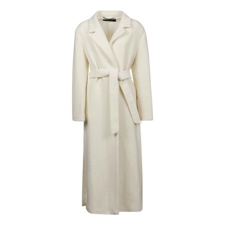 Federica Tosi, Belted Coat Biały, Kobieta, Rozmiar: S