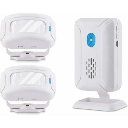 Sensor Infrarød Dørklokke Alarm Sensor Klokke Passasje Lader eller Inngangsdetektor Velkommen Gjest med 32 Melodier for Hjem Forretning 2 Infrarød + 1