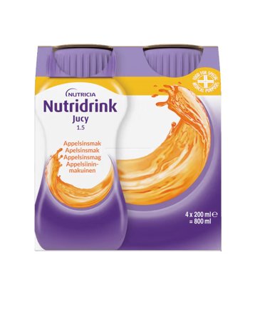 Nutridrink Jucy næringsdrikk appelsin 4x200 ml