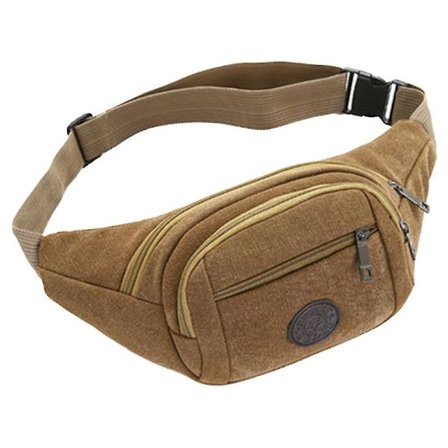 Lerretsveske-multifunksjonell Sports Messenger Bag Reise Turgåing Løping Vandring Sykkelbelteveske