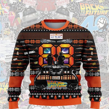 Tillbaka till Framtiden Film God Jul 2026 Nytt Moderiktigt Harajuku Ful Jultröja Present Tecknad Film Herr och Dam Huvtröjor