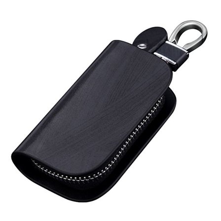 Luksuriøst bilnøkkelveske i ekte skinn med nøkkelringtilbehør