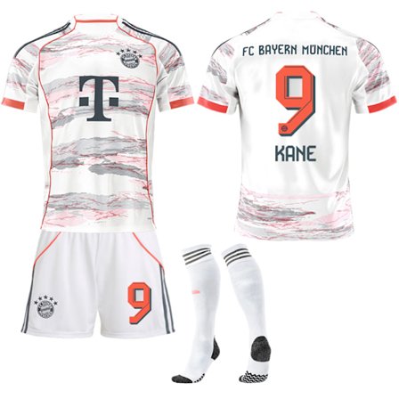25-26 FC Bayern München Bortatröja NO.9 KANE Set Barn Vuxen Fotbollskit med Strumpor NO.9 NO.9 NO.9