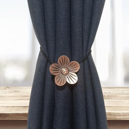 Antik Rød Sæt af 2 Retro Magnetiske Gardin Holdere, Japansk Abrikos Træ, Hård Resin Gardin Spænde Dekoration med Stærk Holdbar Magnetisme til