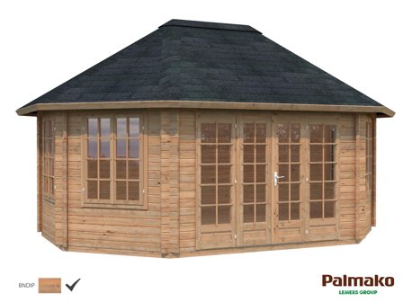 Palmako Hanna Lusthus 21 m²/inv. 20,3 m², brun impregnerad, Uterum