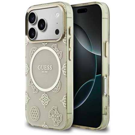 Guess IML Peony Dot MagSafe-fodral för iPhone 17 Pro - Beige
