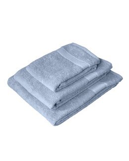 Ensfargede frottéhåndkle i økologisk bomull Lys blå