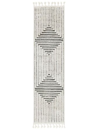 Larache 80X300 Small Cream White/Black Runner Rug