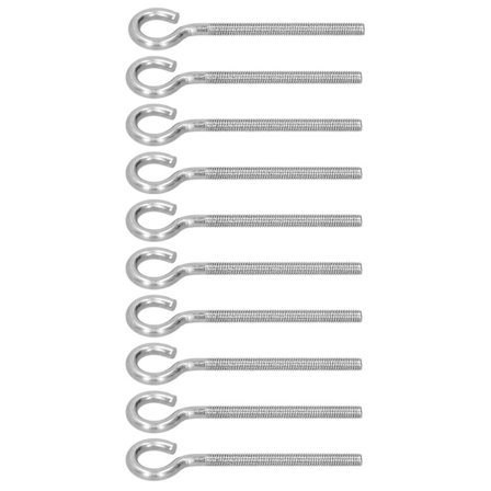 M6 Ringbolte 10 stk. Rustfri Stål Skruekroge til Solskærmsnet