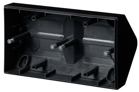 ABB 1722H-885 Hörnbox 2-fack, svart, Strömbrytare & vägguttag