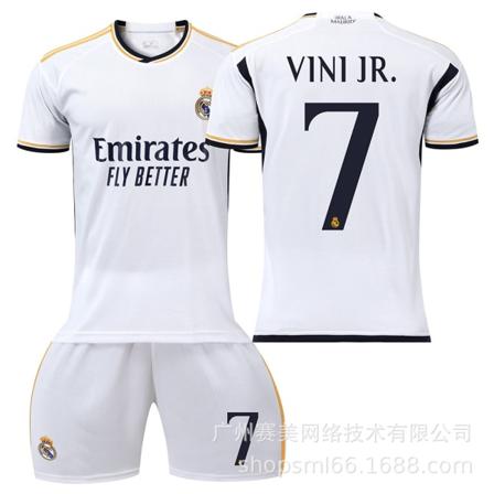 23-24 Ny Real Madrid Hjemme Barnas Voksen Fotballsett-7 VINI JR.-3XL 7 VINI JR. -3XL