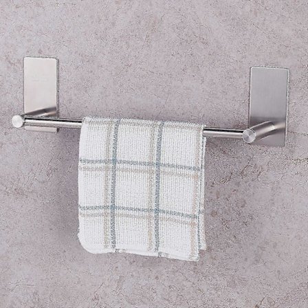 Selvklæbende Håndklædestang Til Badeværelse Eller Køkken Børstet Rustfrit Stål Håndklædestang Selvklæbende Håndklæde Væg Badeværelsestilbehør