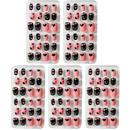 Falske negle til børn, kunstige neglespidser, fuld dækning, korte falske negle, negledekoration