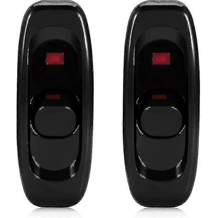 2 Inbyggda strömbrytare/lampor/strömbrytare, Svart