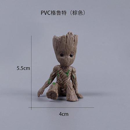 Disney Marvel Groot Minifigur Blomkruka Anime Filmleksaker Söta actionfigurer Sitter Groot Jul Barn Leksaker Presenter C