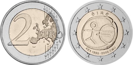 Irland 2009 - 10 år for Den Økonomiske og MonetæreUnion - 2 euro mønt