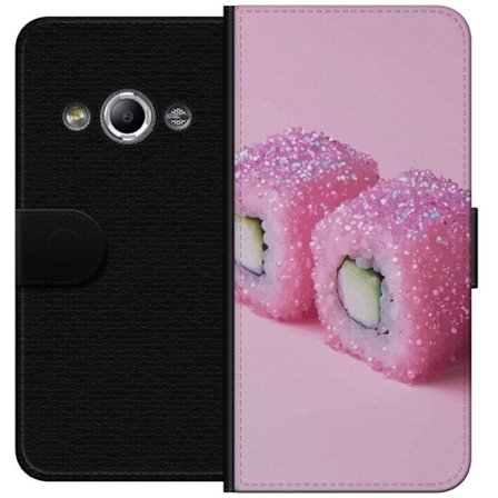 Kompatibelt Lommeboketui til Samsung Galaxy Xcover 3 Rosa sushi plakat Japansk mat rull ris fisk rosa glitter kawaii estetisk søt matte design kunst