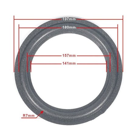 (pow yeah!)HK Anti-Aging Högtalare Skum Kantupphängning Elasticitet & Hållbara Skumkanter Svart 8 tum