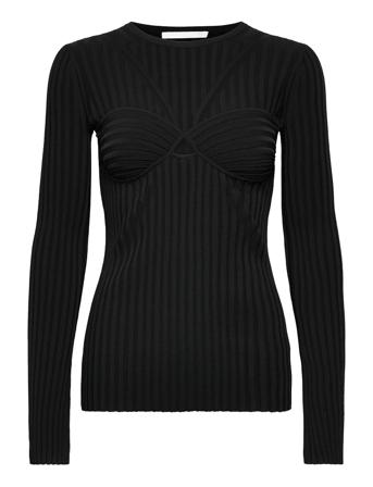 Rib Bra Ls Crew.ribb Pullover Svart Helmut Lang