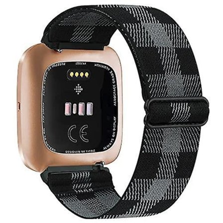 Elastiskt vävt armband för Fitbit Versa 3 2, Versa Lite - Justerbart nylon sportarmband för Fitbit Sense